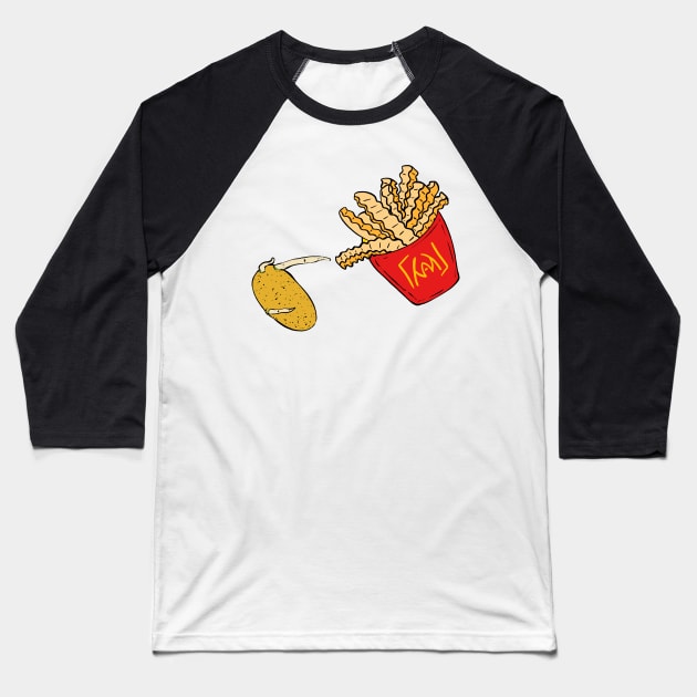 Potato and Fries Baseball T-Shirt by ra7ar